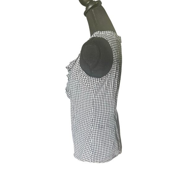 The Limited Gingham Ruffle Button-Down – Black & White - Picture 4 of 8